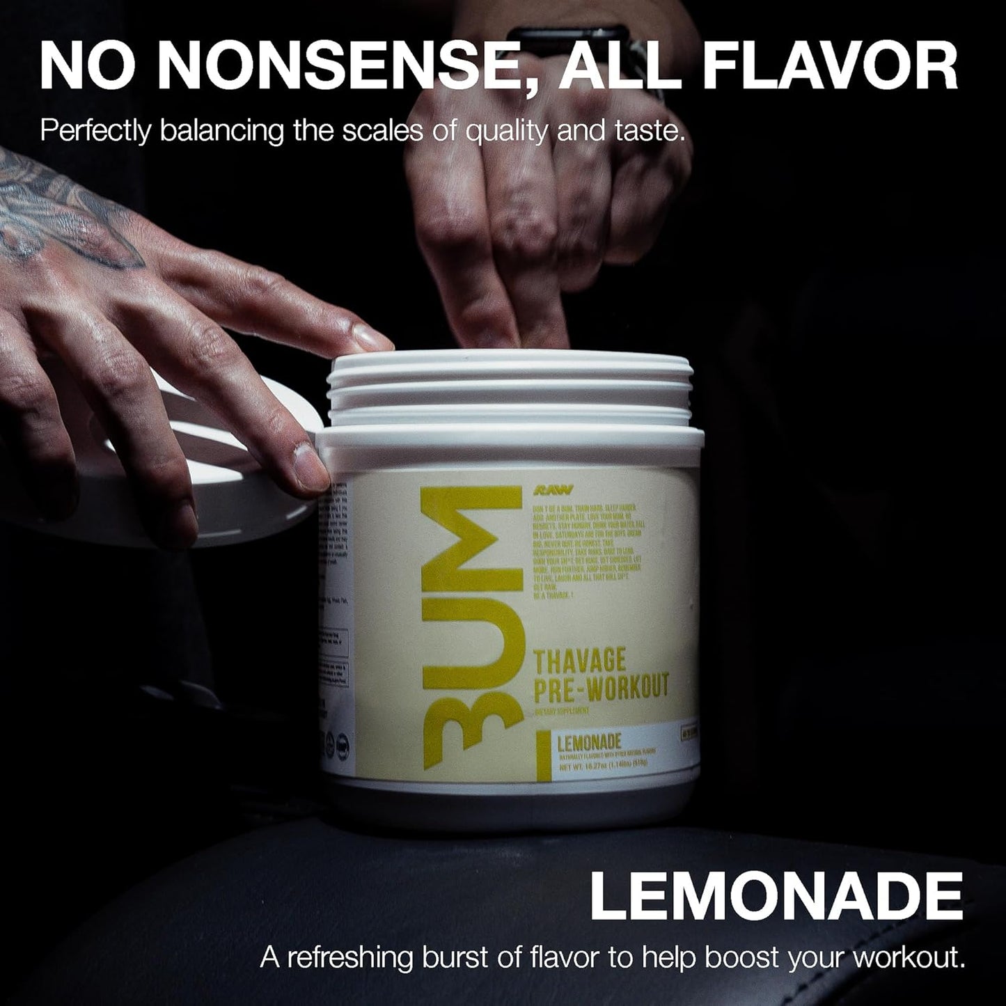 RAW Thavage Preworkout - Lemonade, Cbum Nutrition for Focus & Energy (40 Servings)