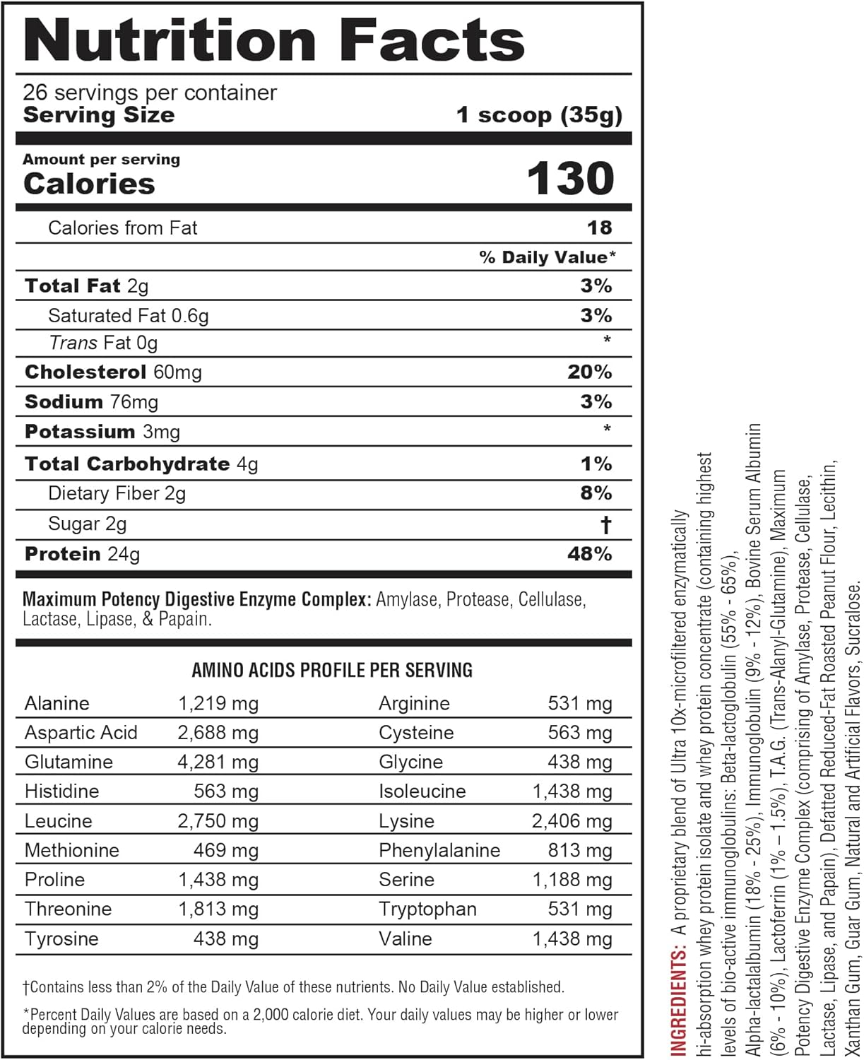 Protizyme 100% Whey Protein, Butter Pecan Cookie, Low Carb/Fat (2lb, 26 serv)