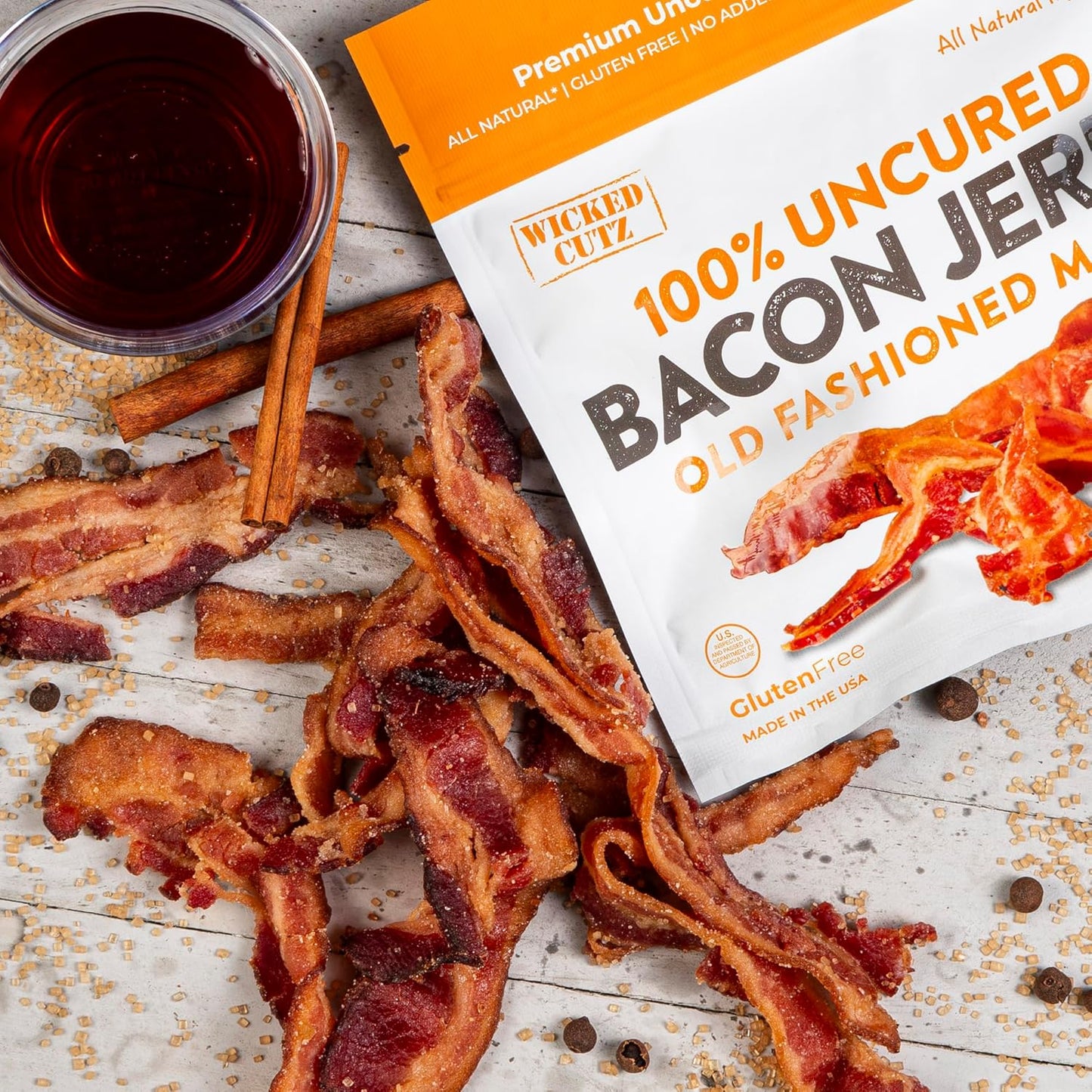 Old Fashioned Maple Bacon Jerky - Tender, Uncured, 16g Protein (2 Bags)