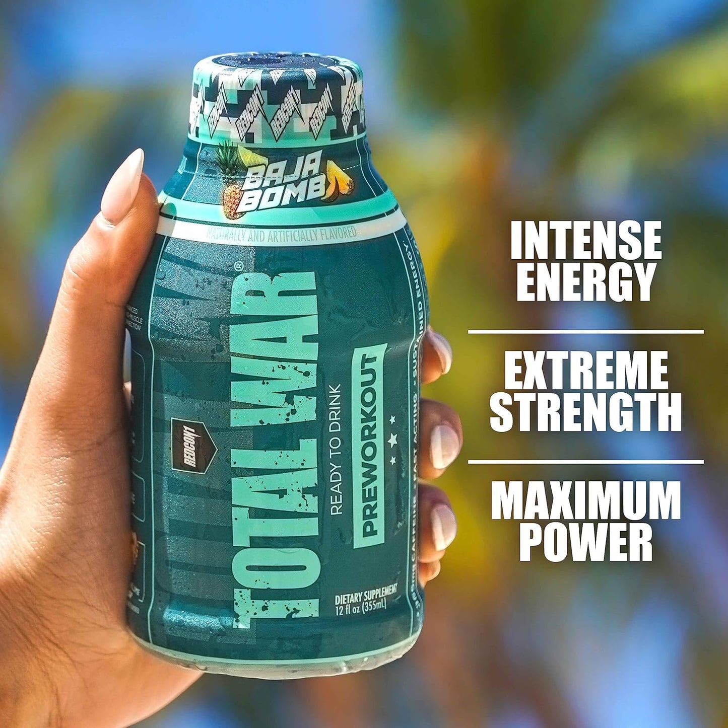 REDCON1 Total War Preworkout, Pink Lemonade - 350mg Caffeine (12 Servings)