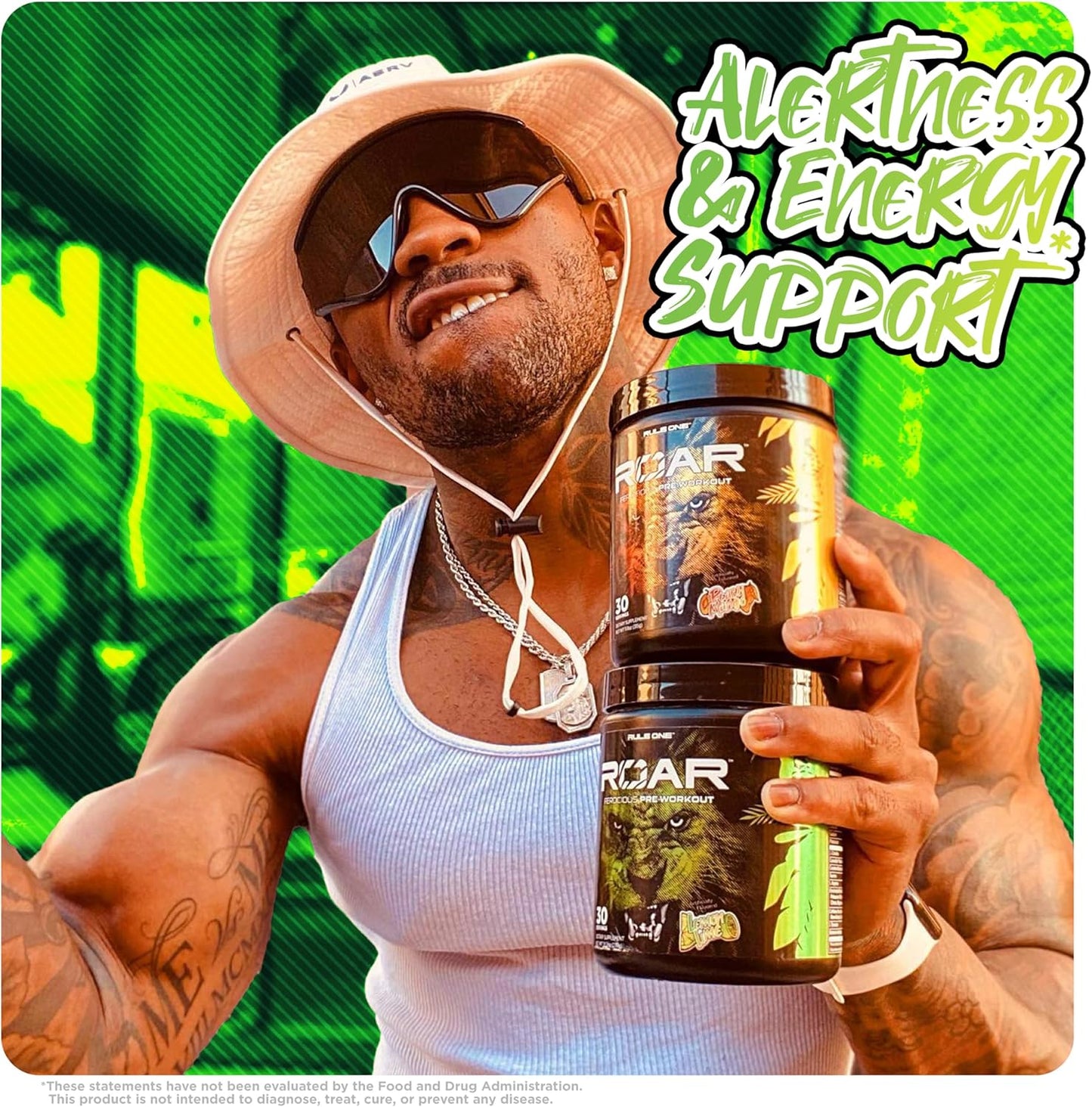 Rule 1 R1 Roar Pre-Workout Powder - Lemon Lime (Servings)