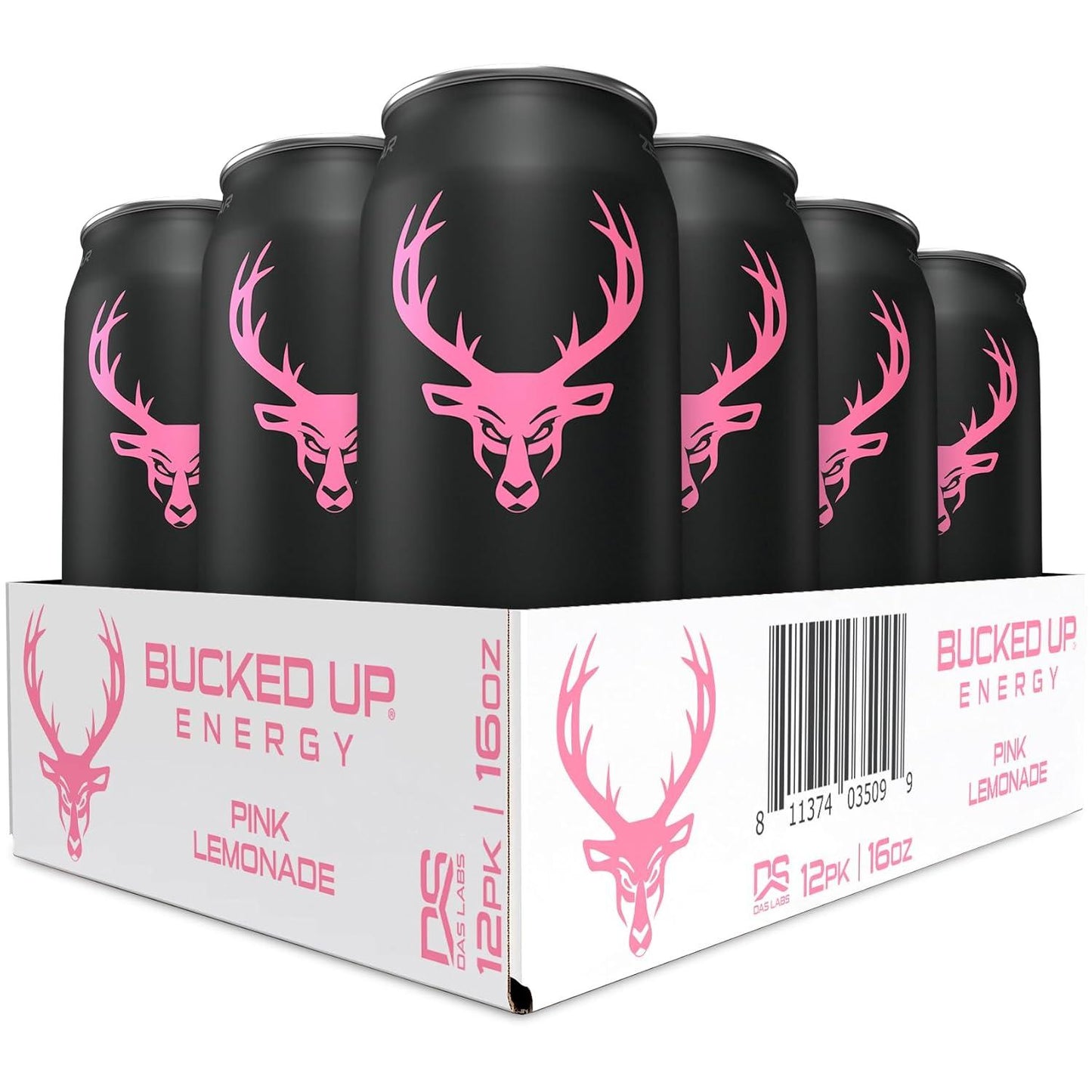 Bucked Up Pink Lemonade Energy Drink, 300mg (12 CT)