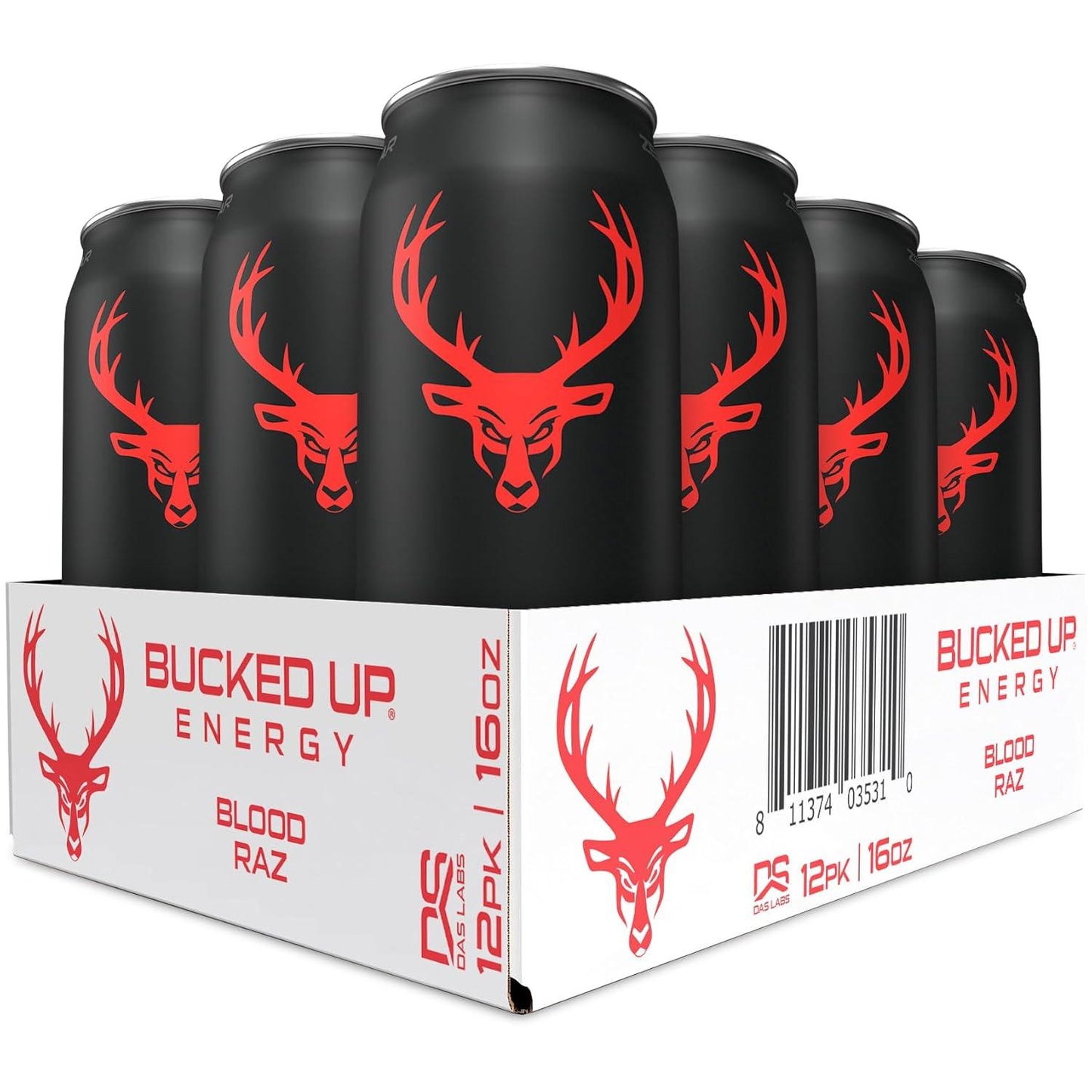 Bucked Up Blood Raz Energy Drink, 300mg (12 CT)