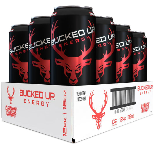 Bucked Up Cherry Hard Candy Energy Drink, 300mg (12 CT)