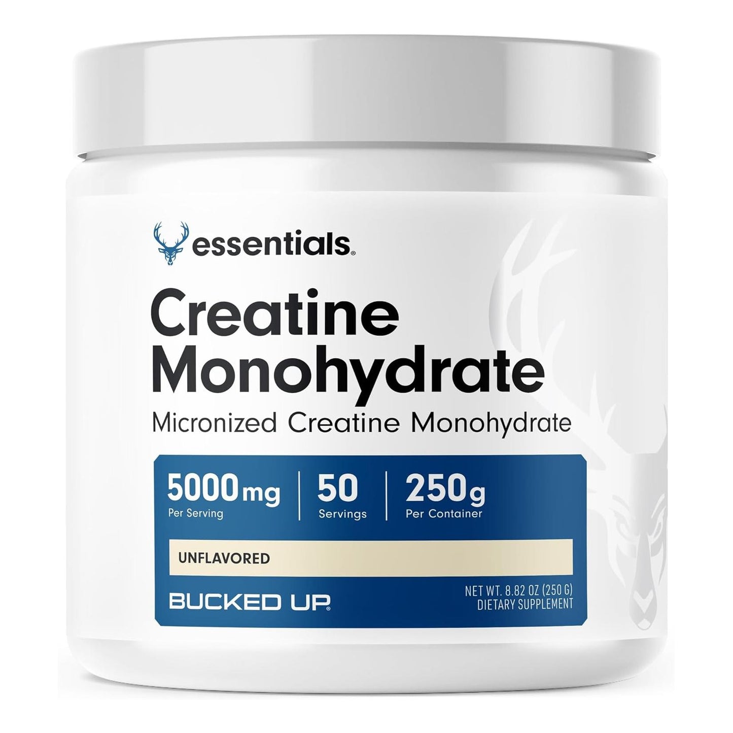 Bucked Up Micronized Creatine Monohydrate, Unflavored (50 Serv, 250g)
