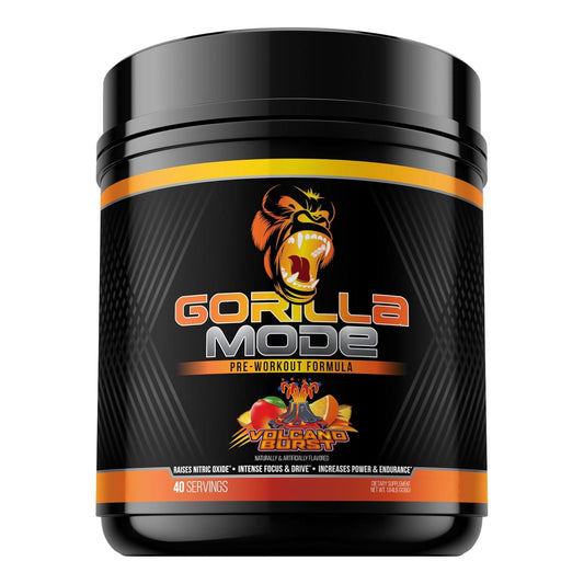 Gorilla Mode Pre-Workout for Pumps, Focus, Energy & Power (836g, Volcano Burst)