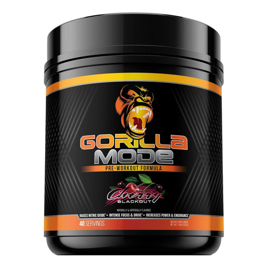 Gorilla Mode Pre-Workout for Pumps, Focus & Energy (812g, Cherry)
