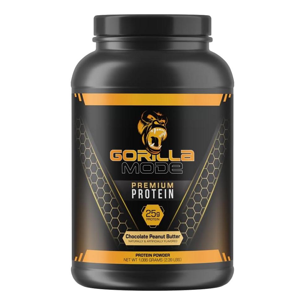 Gorilla Mode Chocolate Peanut Butter Whey Protein (30 Servings, 25g Protein)