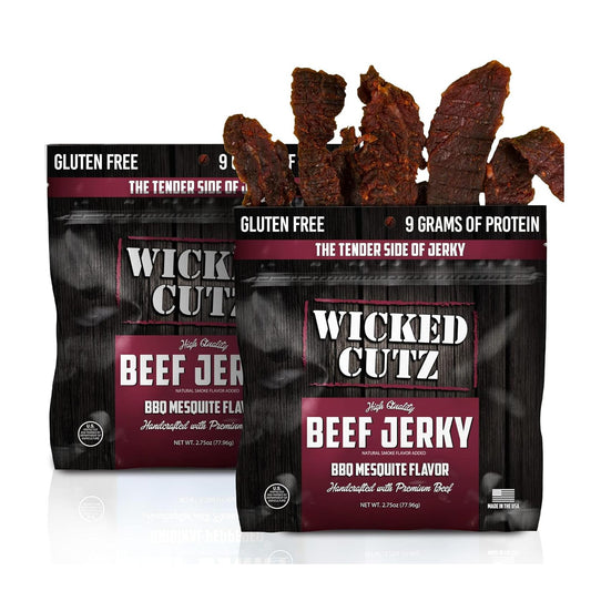 BBQ Mesquite Beef Jerky - Tender, High Protein, Gluten-Free (2 Bags)
