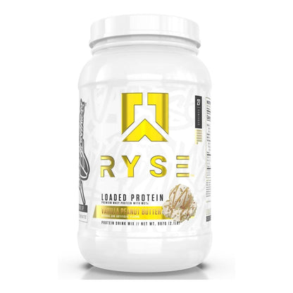 Ryse Loaded Protein Powder with Prebiotic Fiber & MCTs, Low Carb & Sugar - Vanilla Peanut Butter (27 Servings)