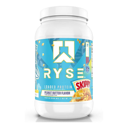 Ryse Loaded Protein Powder with Prebiotic Fiber & MCTs, Low Carbs & Sugar (27 Servings, Skippy Peanut Butter)