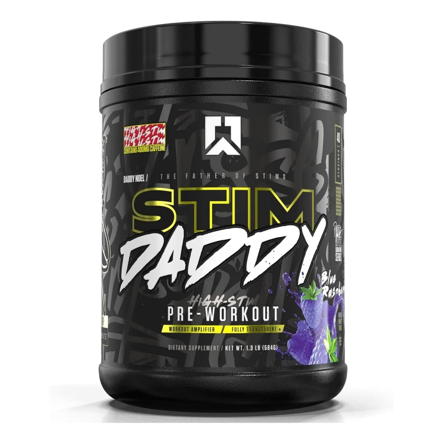 RYSE Up Stim Daddy High Stimulant Pre-Workout by Noel Deyzel (Blue Raspberry, 40 Servings)