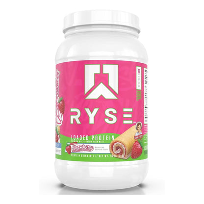 Ryse Loaded Protein Powder, 25g Whey, Prebiotics & MCTs (Strawberry, 27 Servings)