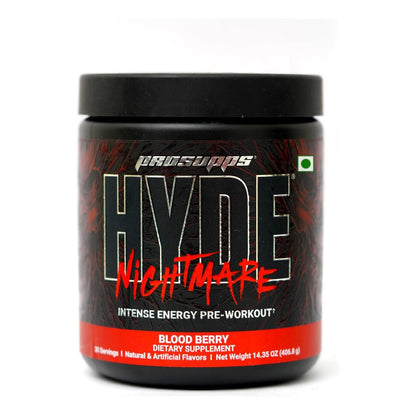 PROSUPPS Hyde Nightmare Pre-Workout - Intense Energy & Focus (30 Servings, Blood Berry)