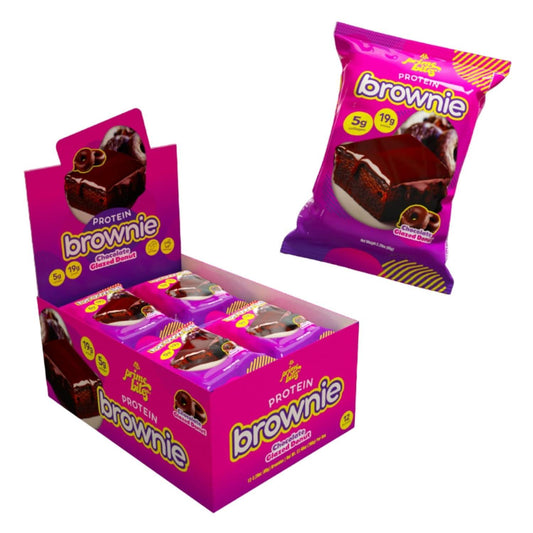 Prime Bites Protein Brownie - High Protein, Low Sugar Snack (12 Bars, Choc Donut)