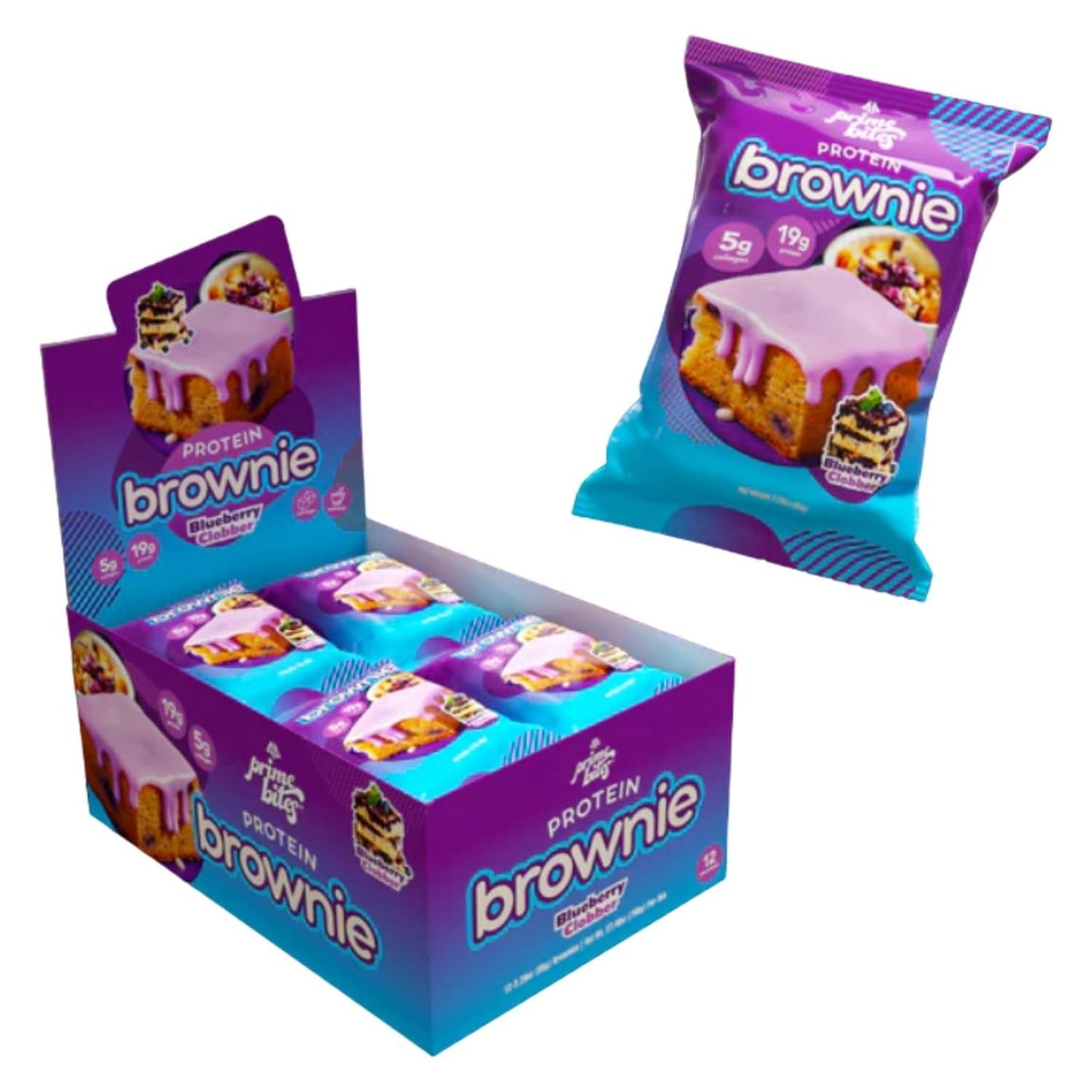 Prime Bites Protein Brownie - Blueberry Cobbler (12 Bars)