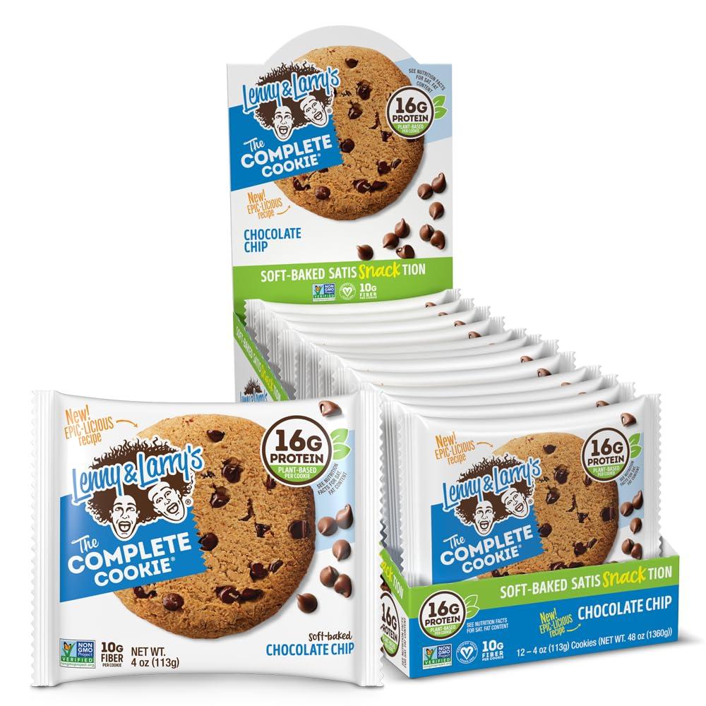 Lenny & Larry's Complete Cookie, Chocolate Chip, Vegan, 16g Protein (12 Pack)