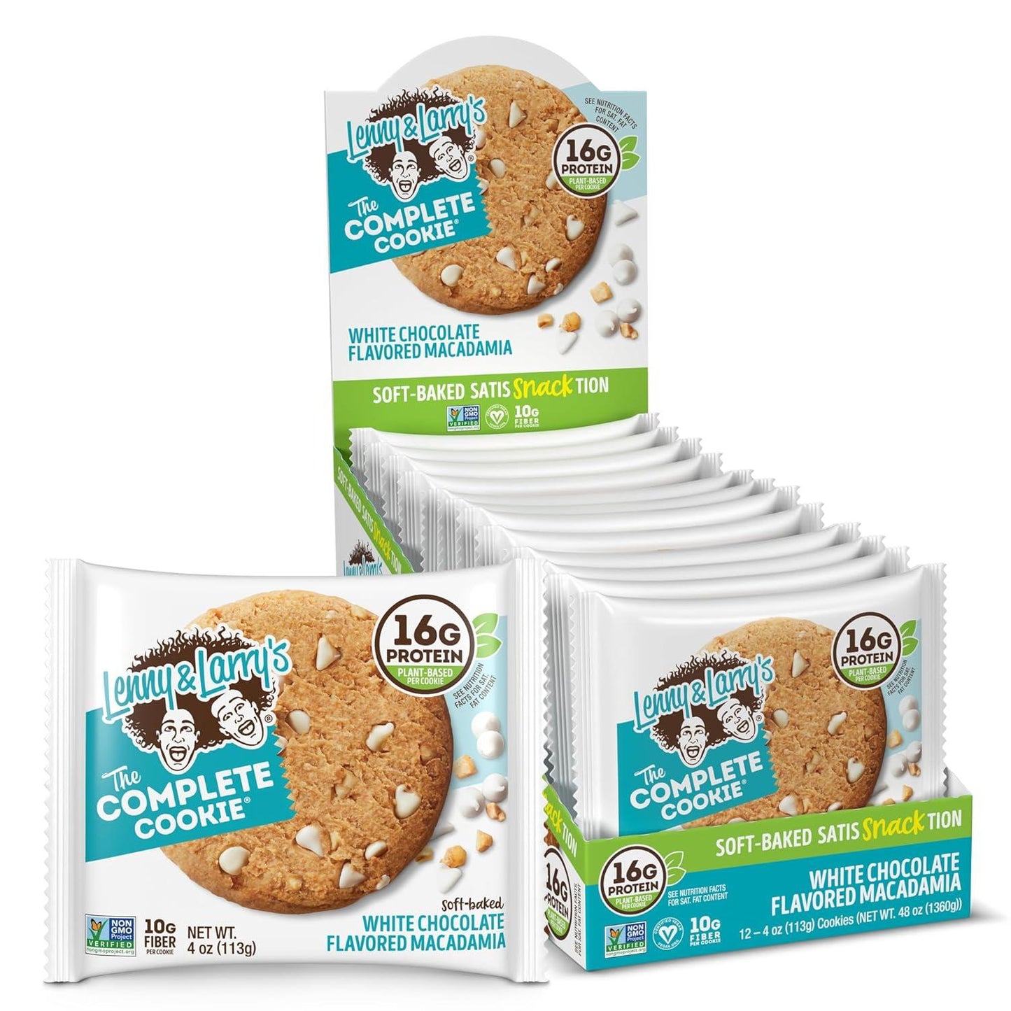 Lenny & Larry's White Chocolate Macadamia Protein Cookie, Vegan (12 Pack)