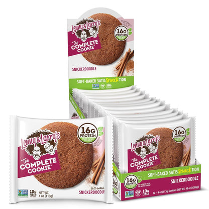Lenny & Larry's Snickerdoodle Complete Cookie, Vegan, 16g Protein (12 Pack)