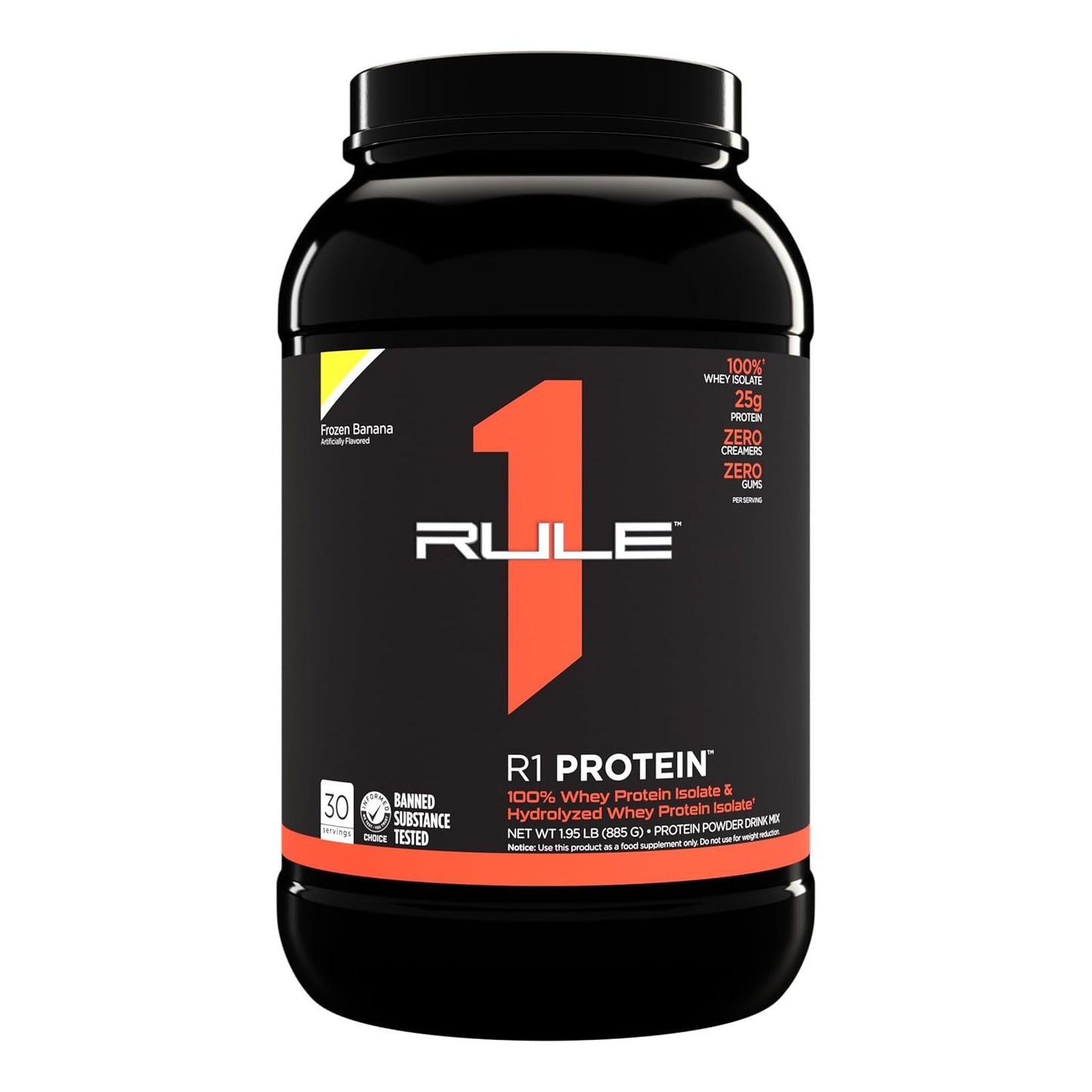 R1 Protein - Fast-Acting 100% Isolate & Hydrolysate with 6g BCAAs, Frozen Banana (2lbs)