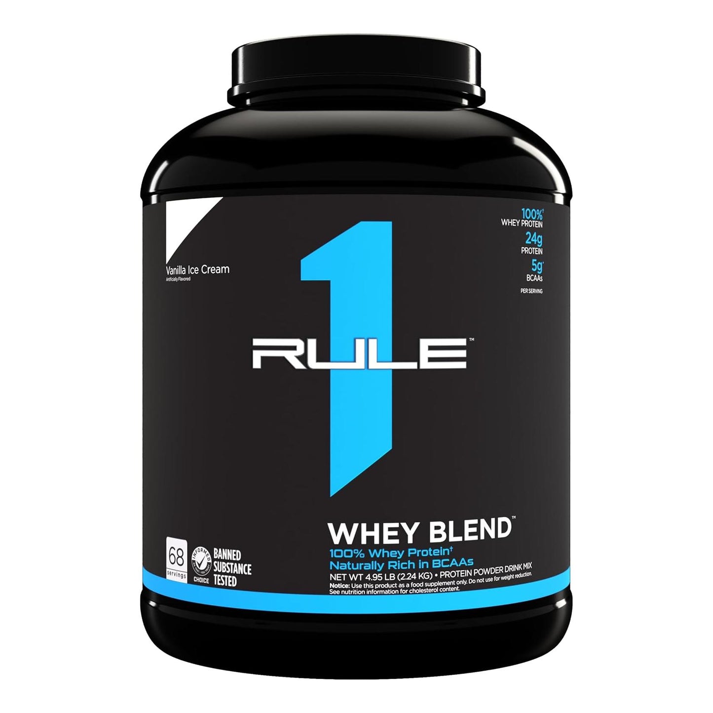 Rule One R1 Whey Blend - 24g Protein with EAAs & BCAAs (5 lbs, Vanilla Ice Cream)
