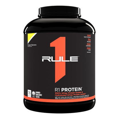 Rule One R1 100% Isolate & Hydrolysate Protein, 6g BCAAs (5lb, Frozen Banana)