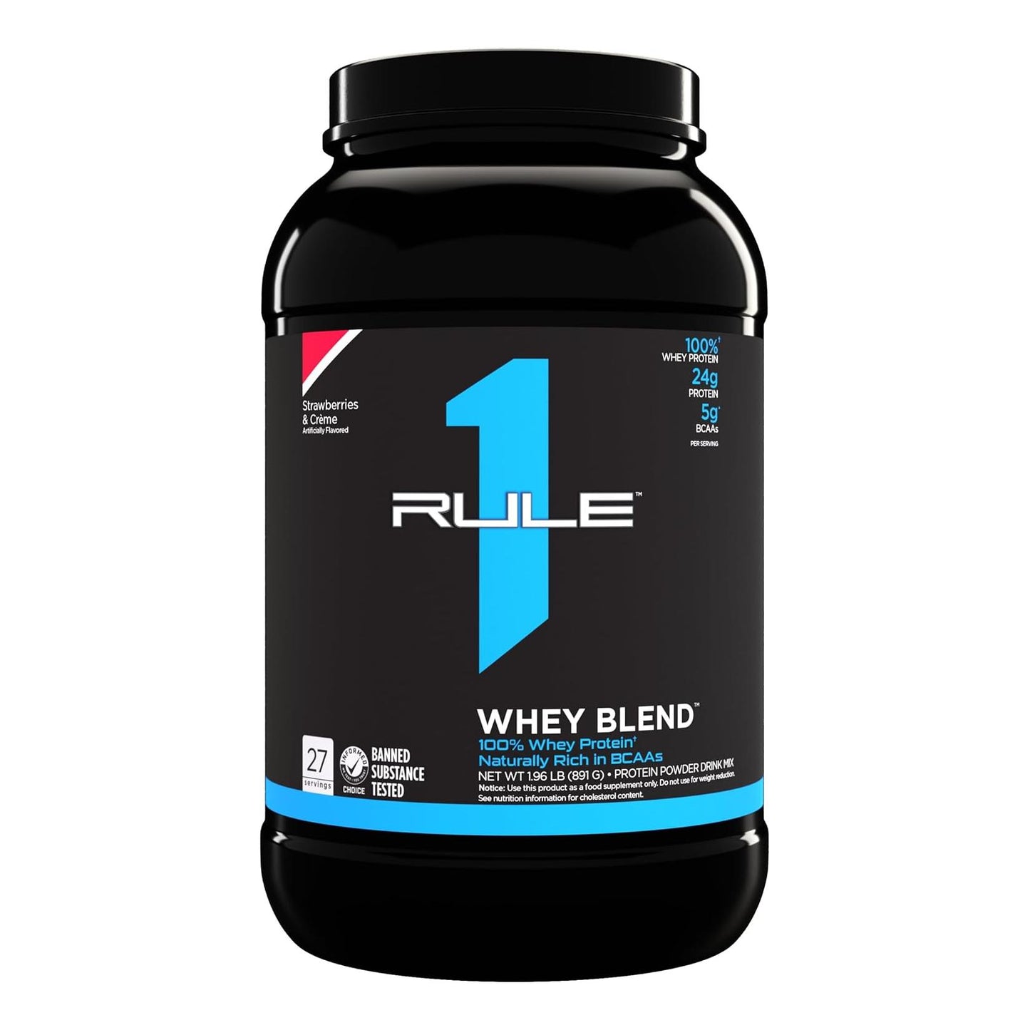 Rule One Proteins Whey Blend, Strawberries & Crème, 24g Protein (2lbs)