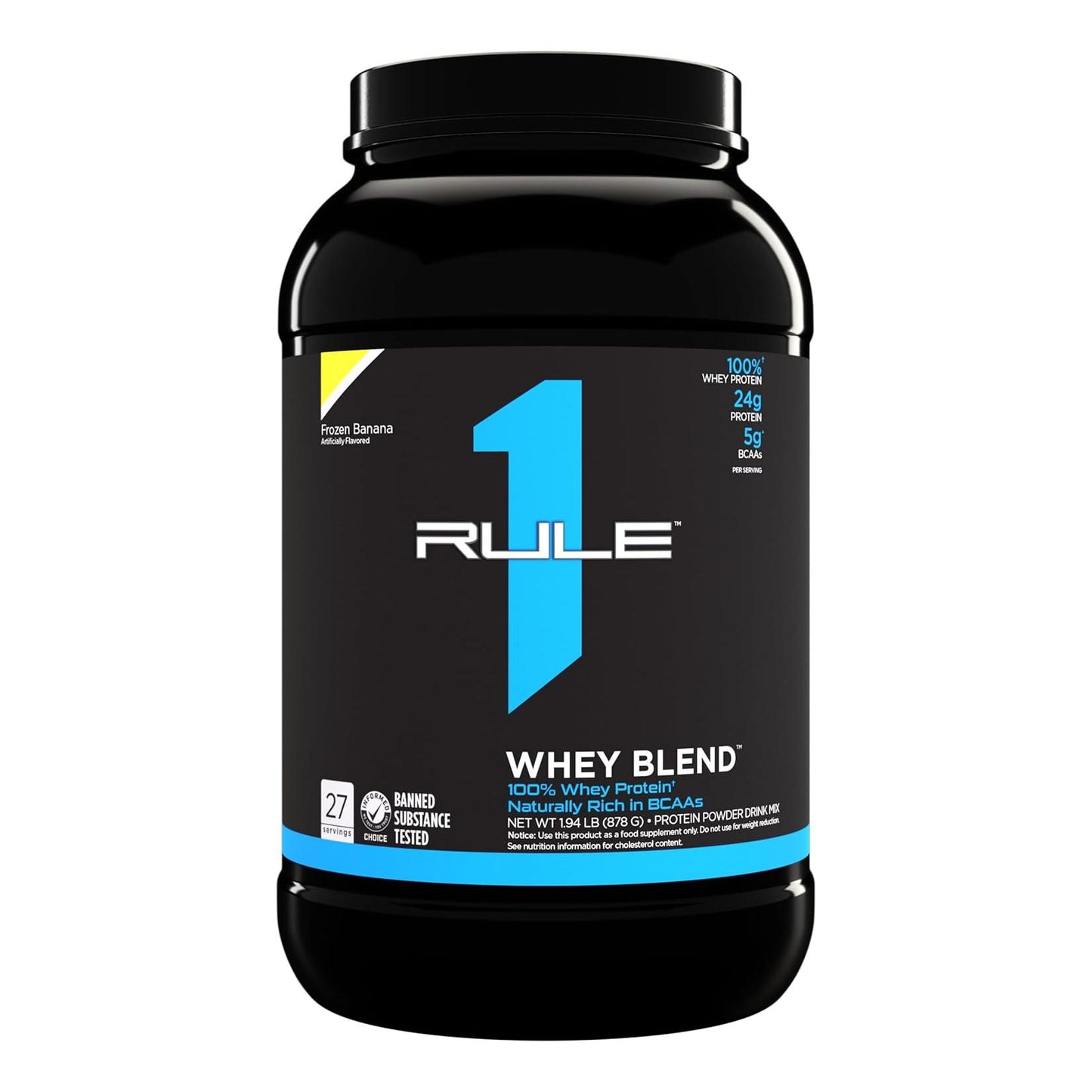 Rule One Proteins Whey Blend, Frozen Banana, 24g Protein with EAAs & BCAAs (2lbs)