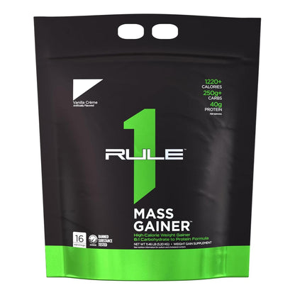Rule One Mass Gainer - Vanilla Crème, 1220 Cal, 40g Protein (12 lbs, 16 Servings)