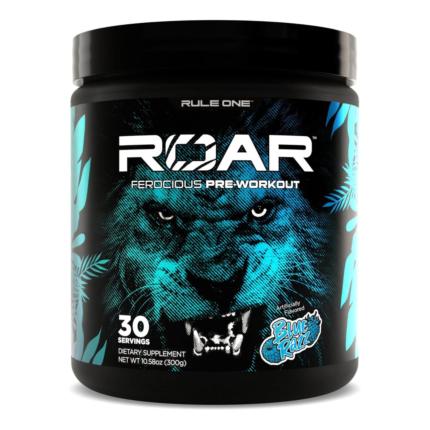 R1 Roar Pre-Workout Powder with Key Ingredients (30 Servings, Blue Razz)