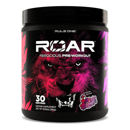 Rule 1 R1 Roar Pre-Workout Powder - Creatine, Caffeine, Electrolytes (30 Servings, Wild Grape)