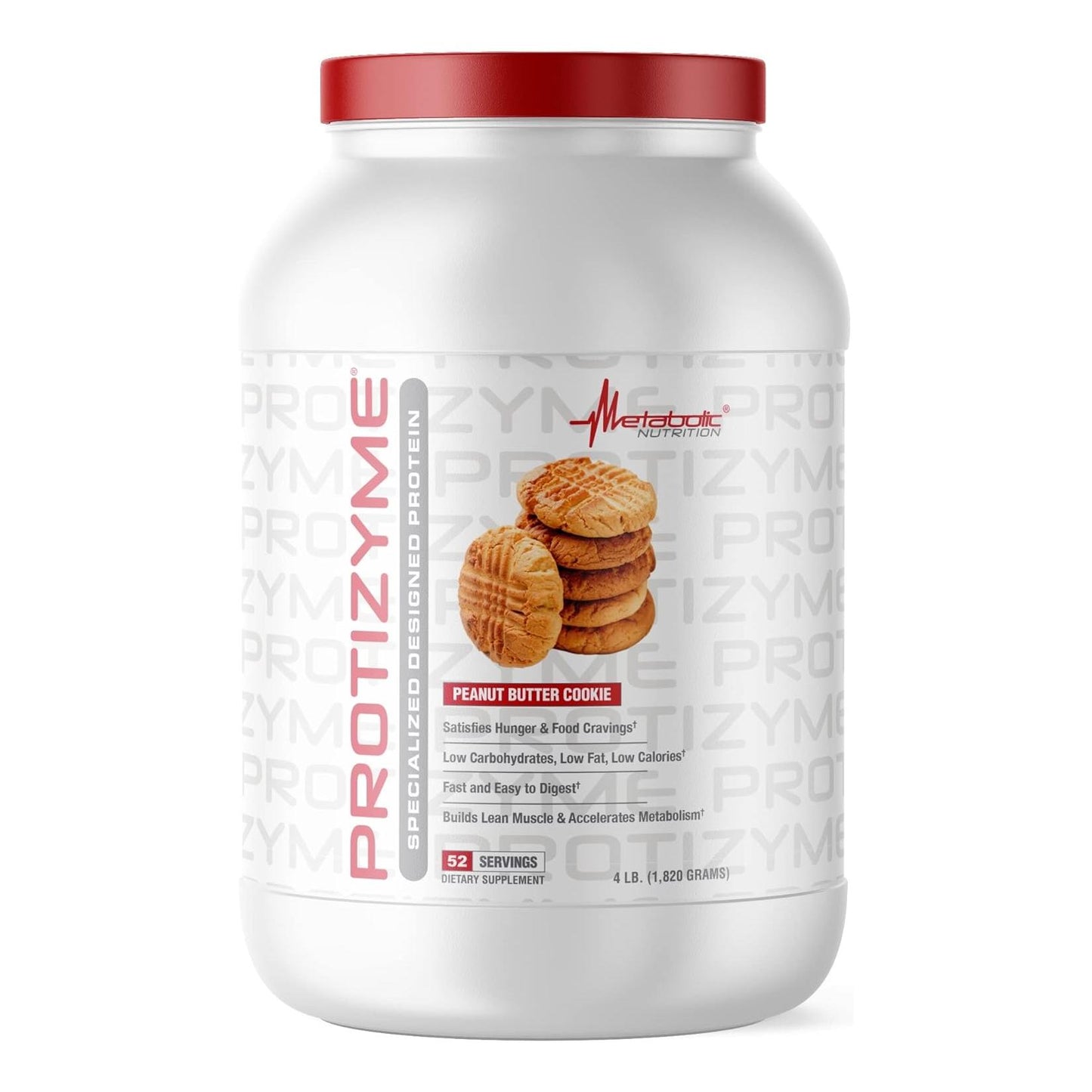 Metabolic Nutrition Protizyme Whey Protein, Low Carb/Fat, 4lb (52 Servings)