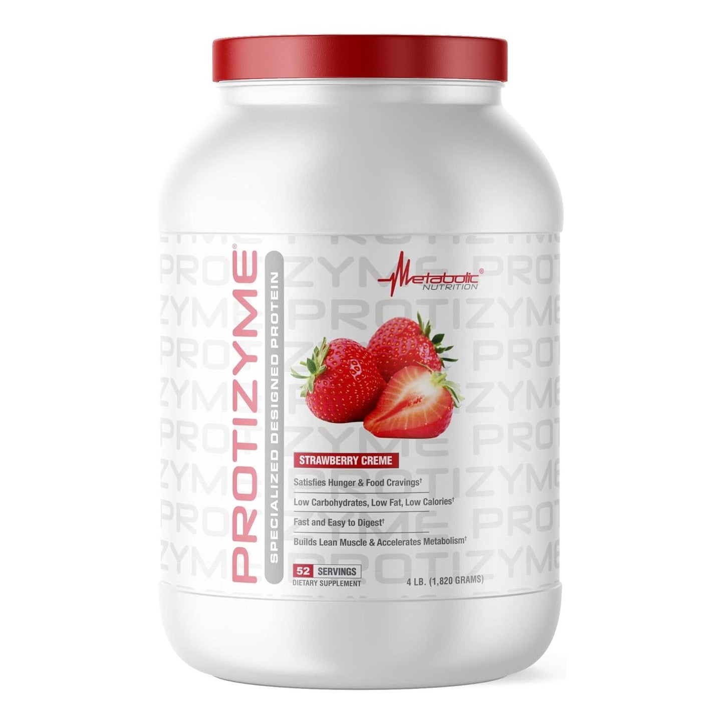 Metabolic Nutrition Protizyme Whey Protein, Low Carb/Fat, 4lb (52 Servings)