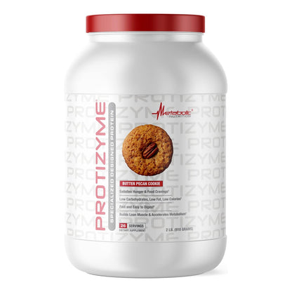 Protizyme 100% Whey Protein, Butter Pecan Cookie, Low Carb/Fat (2lb, 26 serv)