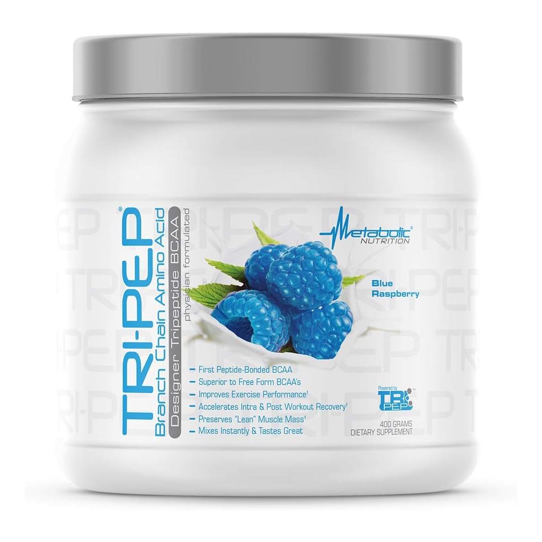 Metabolic Nutrition TRIPEP BCAA Powder, Blue Raspberry (400g, 40 Servings)