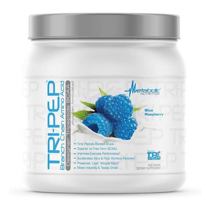 Metabolic Nutrition TRIPEP BCAA Powder, Blue Raspberry (400g, 40 Servings)