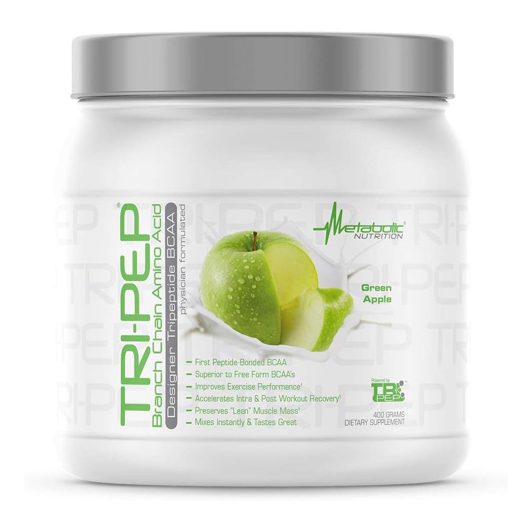 Metabolic Nutrition TRIPEP BCAA Powder, Green Apple (400g, 40 Servings)