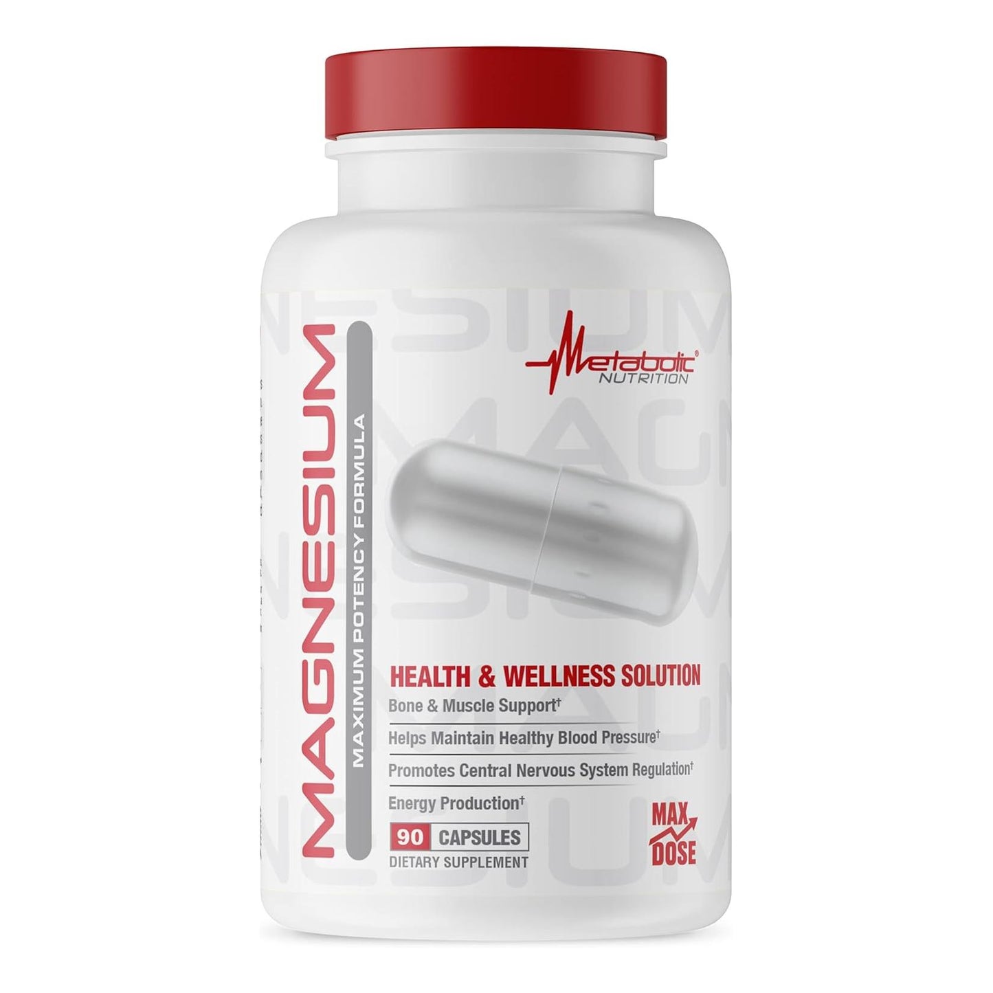 Metabolic Nutrition Magnesium 650mg, Non-GMO, Vegan, Gluten-Free (90 Caps)