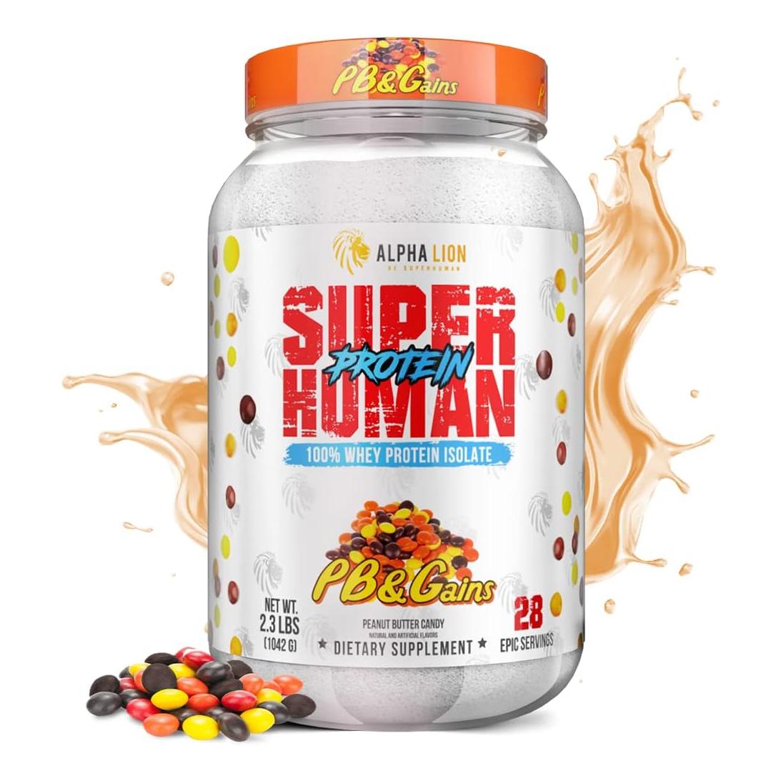 ALPHA LION Superhuman Whey Protein Powder for Muscle Recovery (28 Servings, PB & Gains)