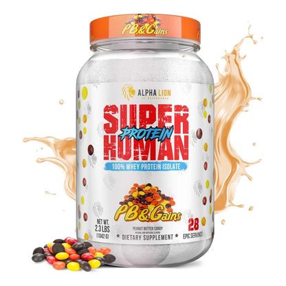 ALPHA LION Superhuman Whey Protein Powder for Muscle Recovery (28 Servings, PB & Gains)