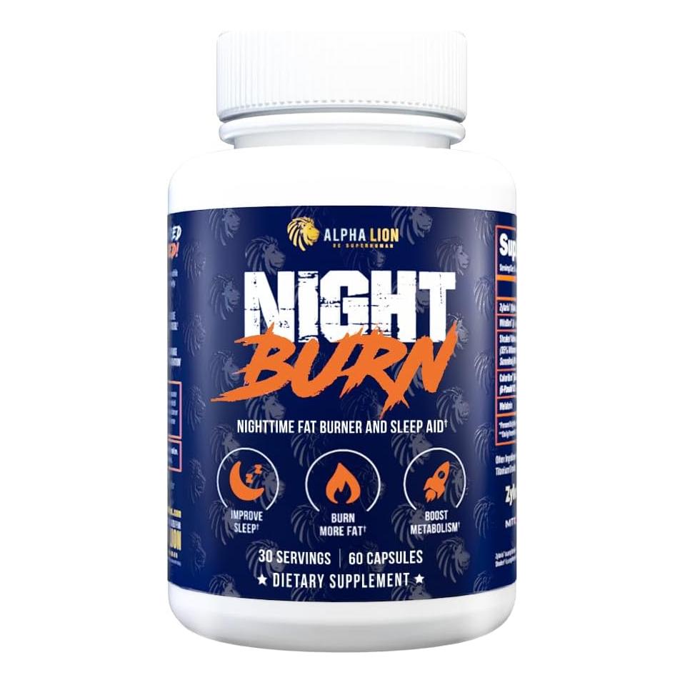 Alpha Lion Night Burn Sleep Aid & Metabolism Booster (60 Capsules)