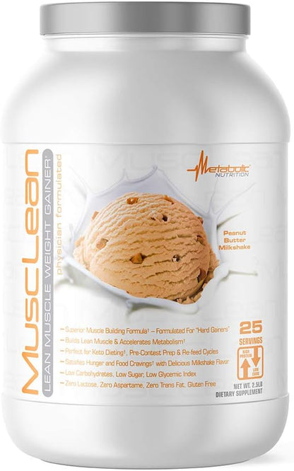 Musclean Whey Protein Meal Replacement, Peanut Butter (2.5lb, 25 servings)