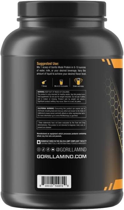 Gorilla Mode Chocolate Peanut Butter Whey Protein (30 Servings, 25g Protein)
