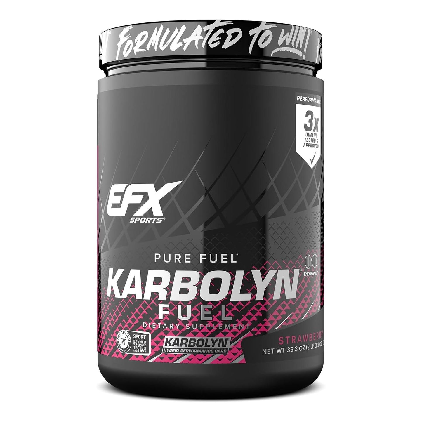 EFX Sports Karbolyn Fuel - Fast Absorbing Carb Powder for Energy & Recovery (Strawberry, 18 Servings)