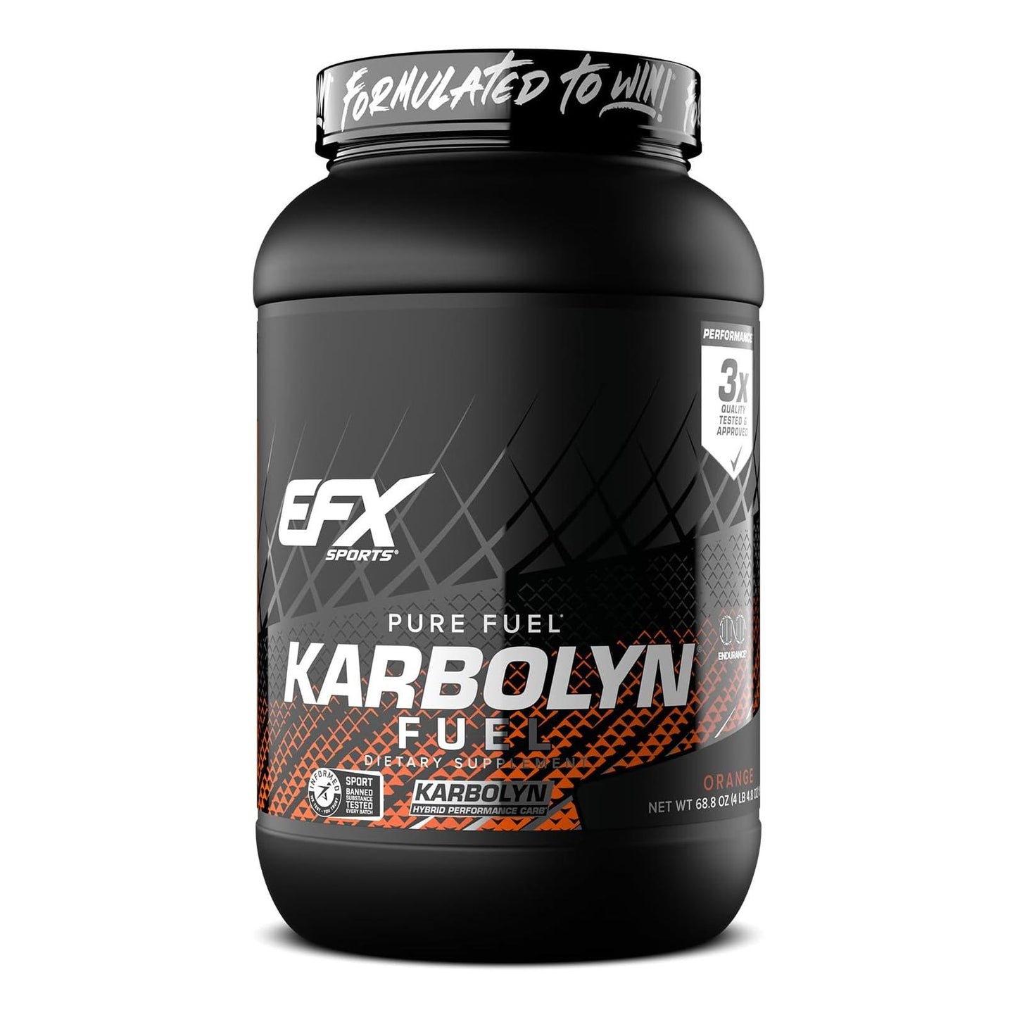 EFX Sports Karbolyn Fuel - Fast Absorbing Carb Powder for Energy & Recovery (37 Servings, Orange)