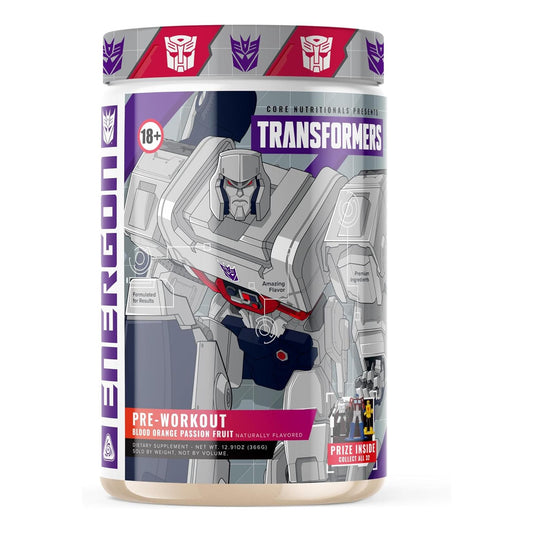 Core Nutritionals Transformers Energon Pre-Workout Supplement, Megatron Prize (20 Servings, Blood Orange Passion Fruit)