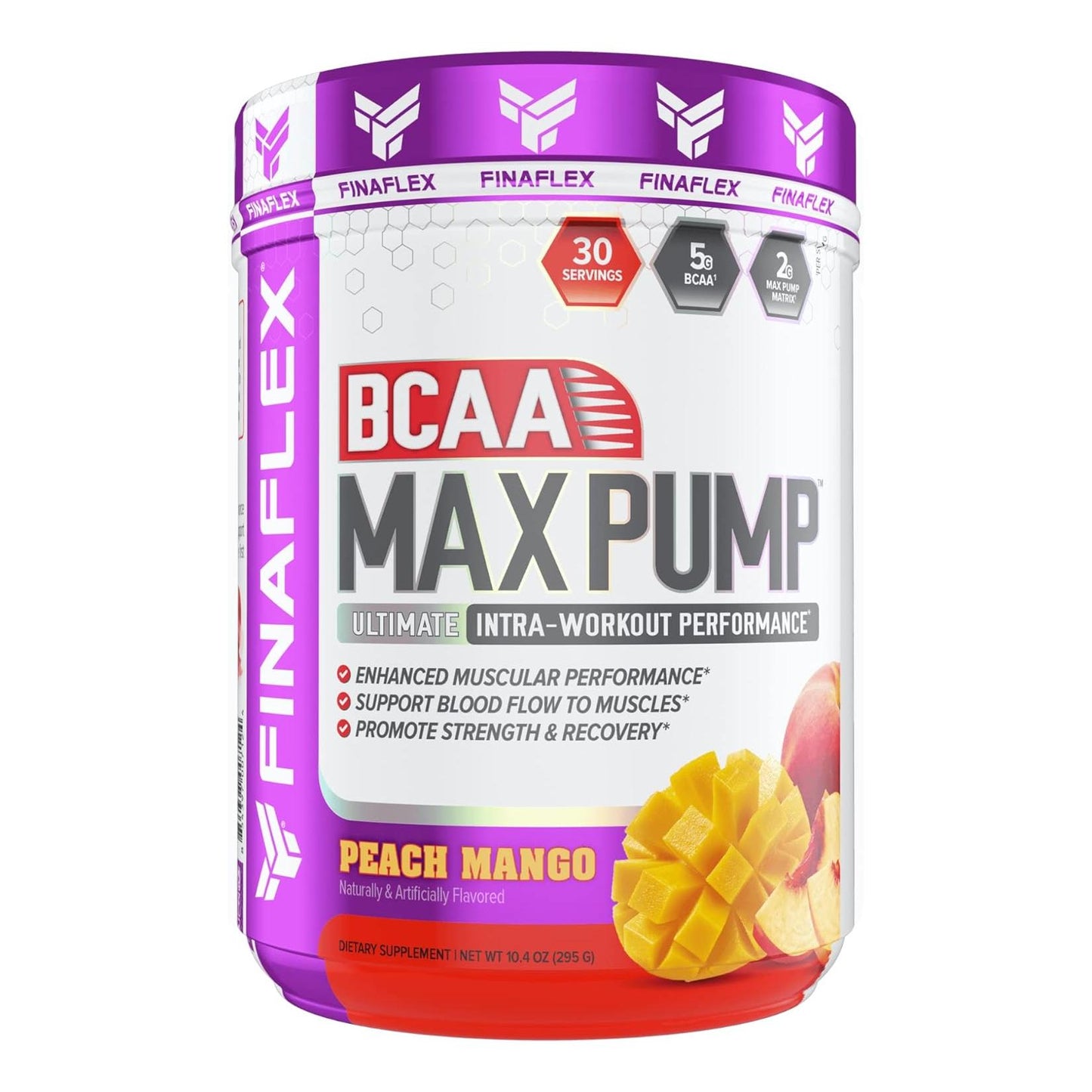 FINAFLEX BCAA MAX Pump, Peach Mango - Strength & Recovery (30 Servings)