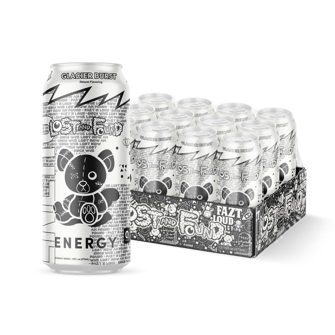 Lost and Found Sugar-Free Energy Drink, 150mg Caffeine, Vegan (12-Pack, 16oz)