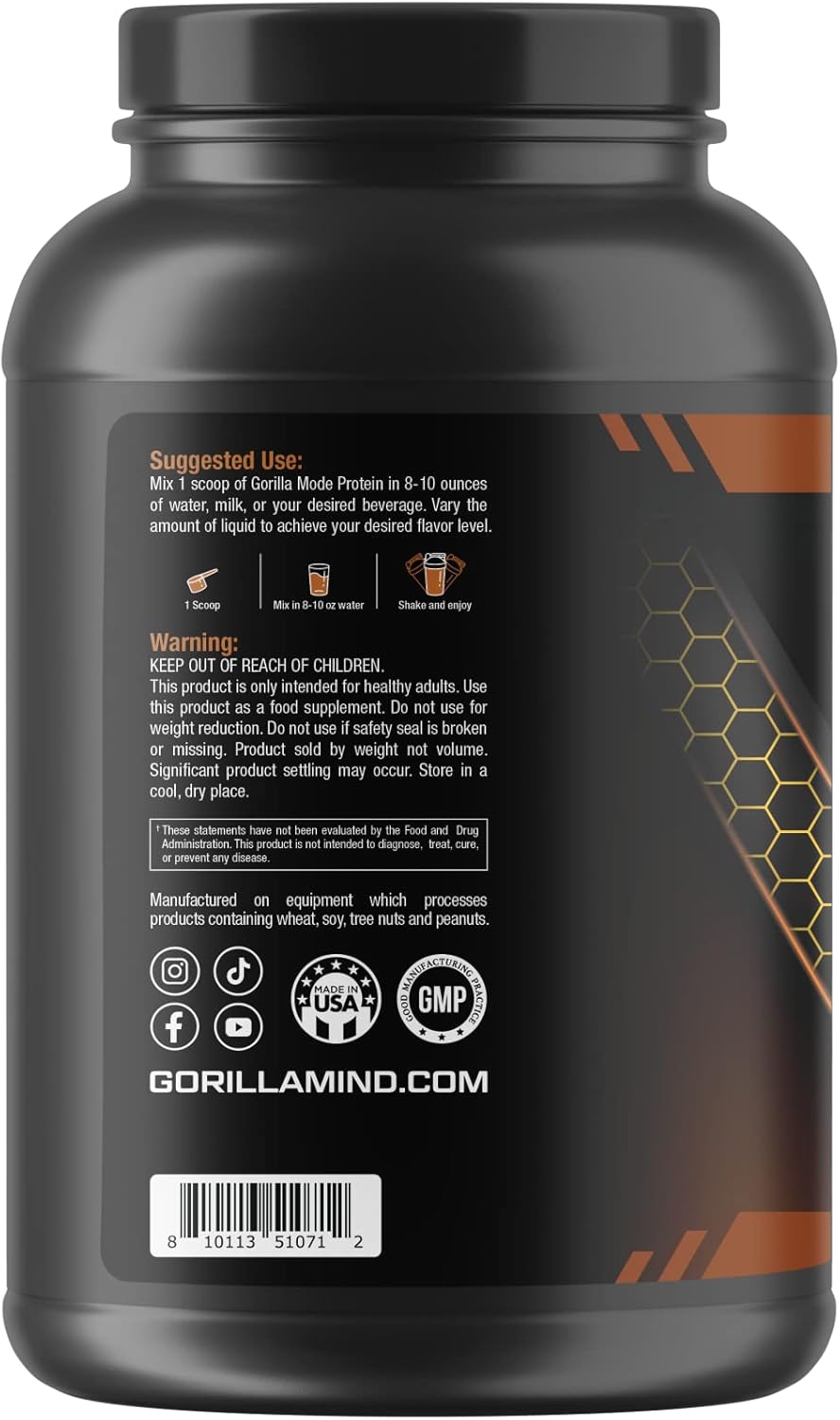 Gorilla Mode Chocolate Whey Protein - Muscle Recovery & Build (30 Servings, 25g)