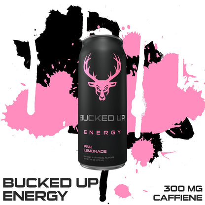 Bucked Up Pink Lemonade Energy Drink, 300mg (12 CT)